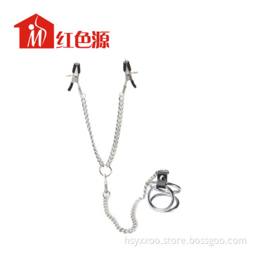 Nipple And Clit Clamps With Cock Ring Stimulate Bust Massager Sex Toy Product Machine Game